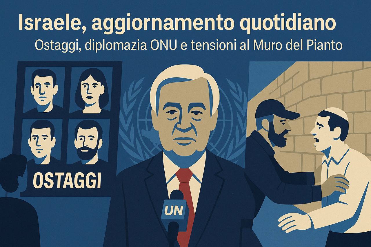 Israele, aggiornamento quotidiano: ostaggi, diplomazia ONU e tensioni al Muro del Pianto